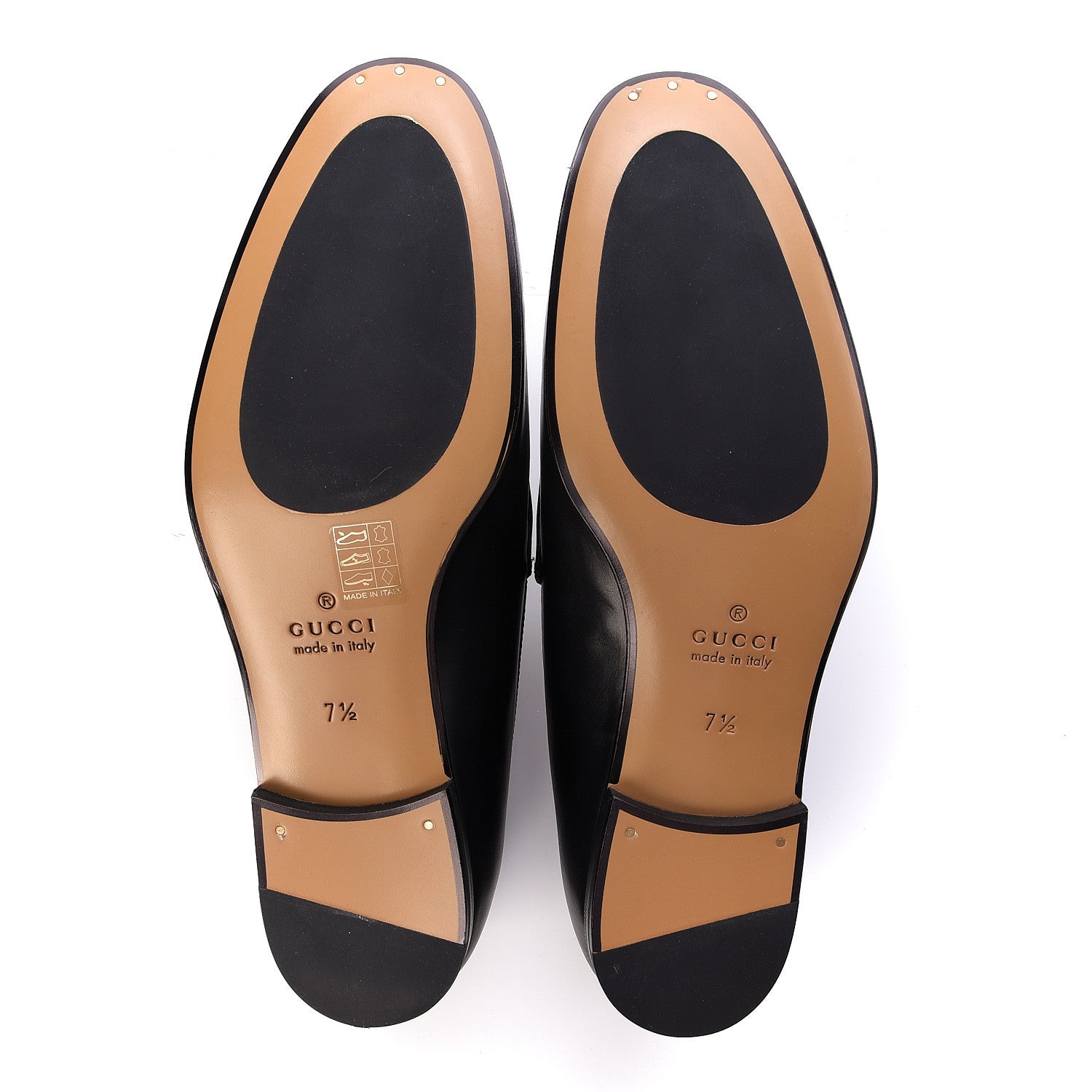 Gucci Calfskin Horsebit Mens Jordaan Loafers 7.5 Black 6 of 8