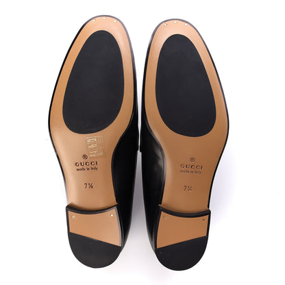 Gucci Calfskin Horsebit Mens Jordaan Loafers 7.5 Black 6 of 8