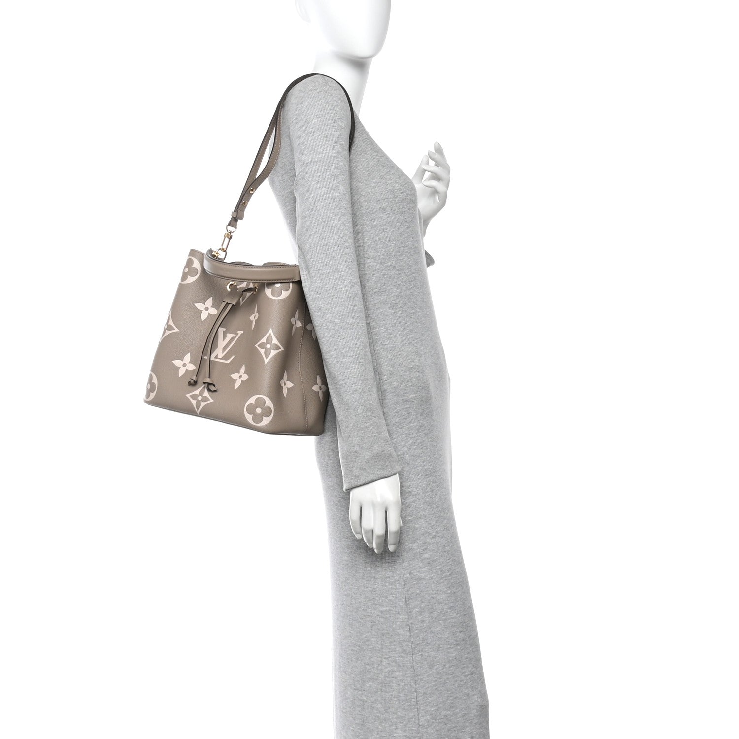 Louis Vuitton Empreinte Monogram Giant Neonoe MM Tourterelle Creme 2 of 10