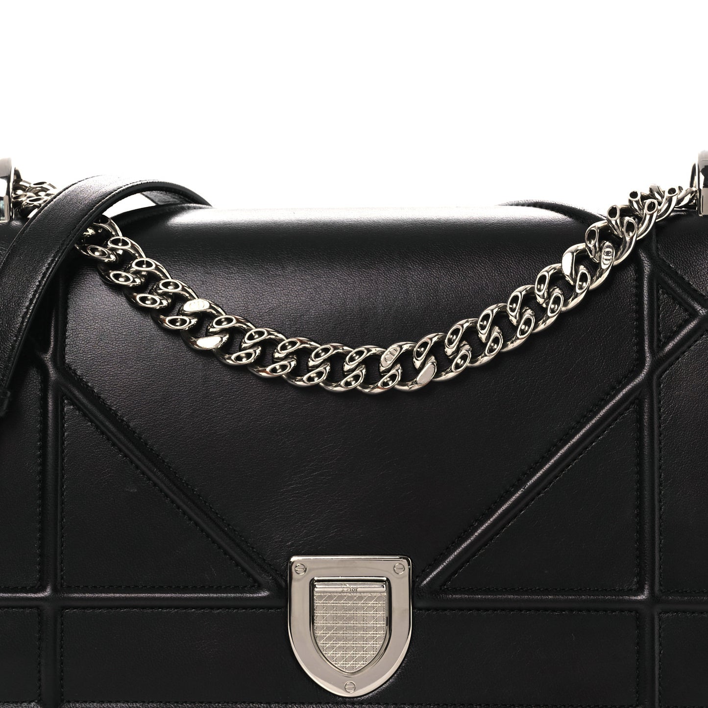 Lambskin Medium Diorama Flap Bag Black