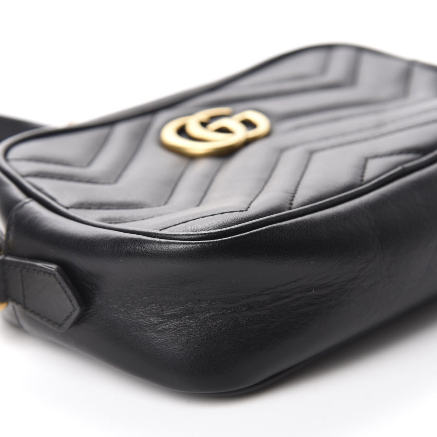 Calfskin Matelasse Mini GG Marmont Chain Shoulder Bag Black