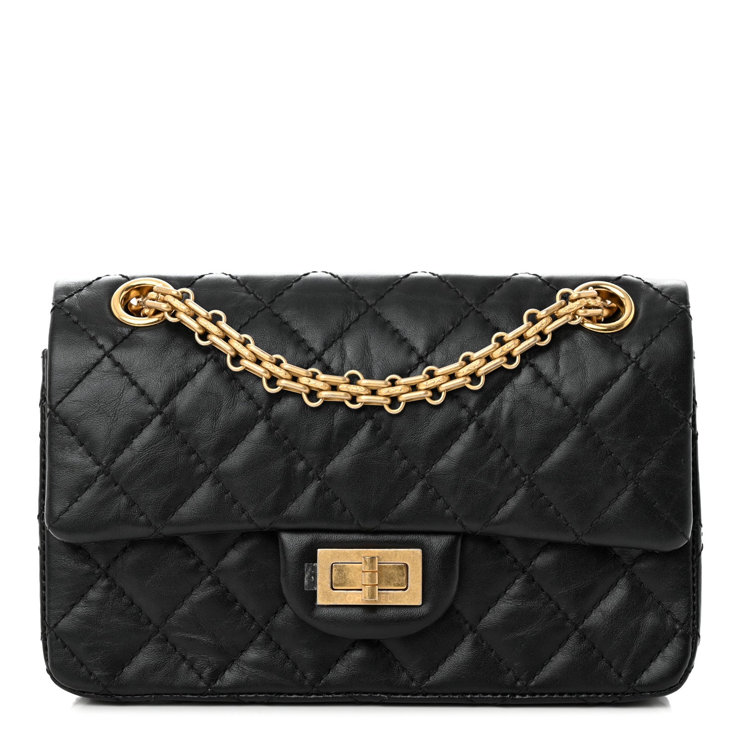 Chanel Aged Calfskin Quilted 2.55 Reissue Mini Flap Black 1 of 13