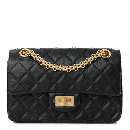Chanel Aged Calfskin Quilted 2.55 Reissue Mini Flap Black 1 of 13