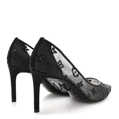 Louis Vuitton Monogram Mesh Strass Gala Pumps 35 Black 5 of 9