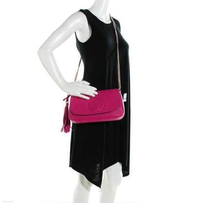 Gucci Cellarius Calfskin Medium Soho Flap Crossbody Bright Bouganville 2 of 7