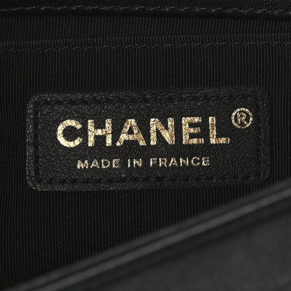 Chanel Sheepskin Braided Small Boy Reverso Flap Black 5 of 10