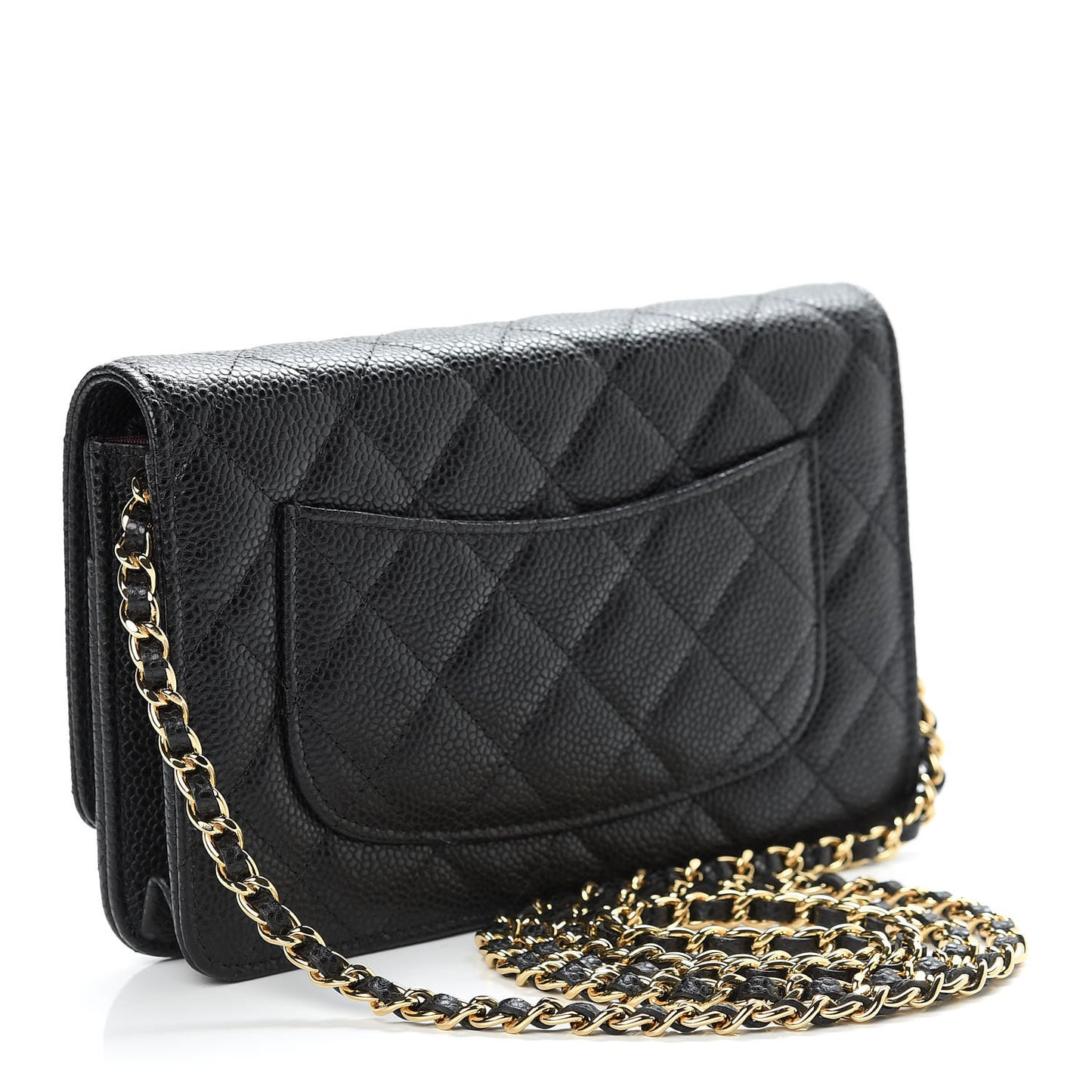 Caviar Quilted Wallet On Chain WOC Black