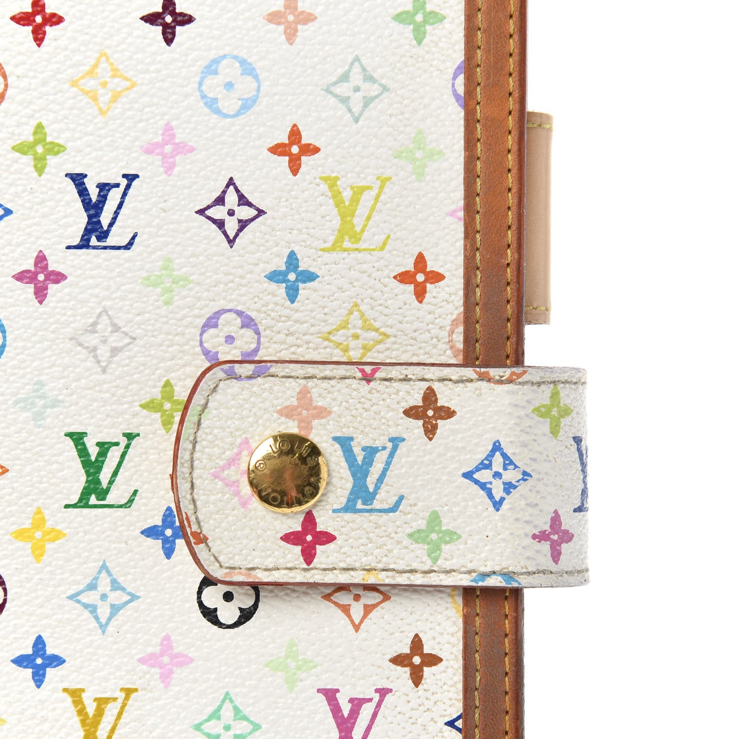Monogram Multicolor Large Ring Agenda Cover White