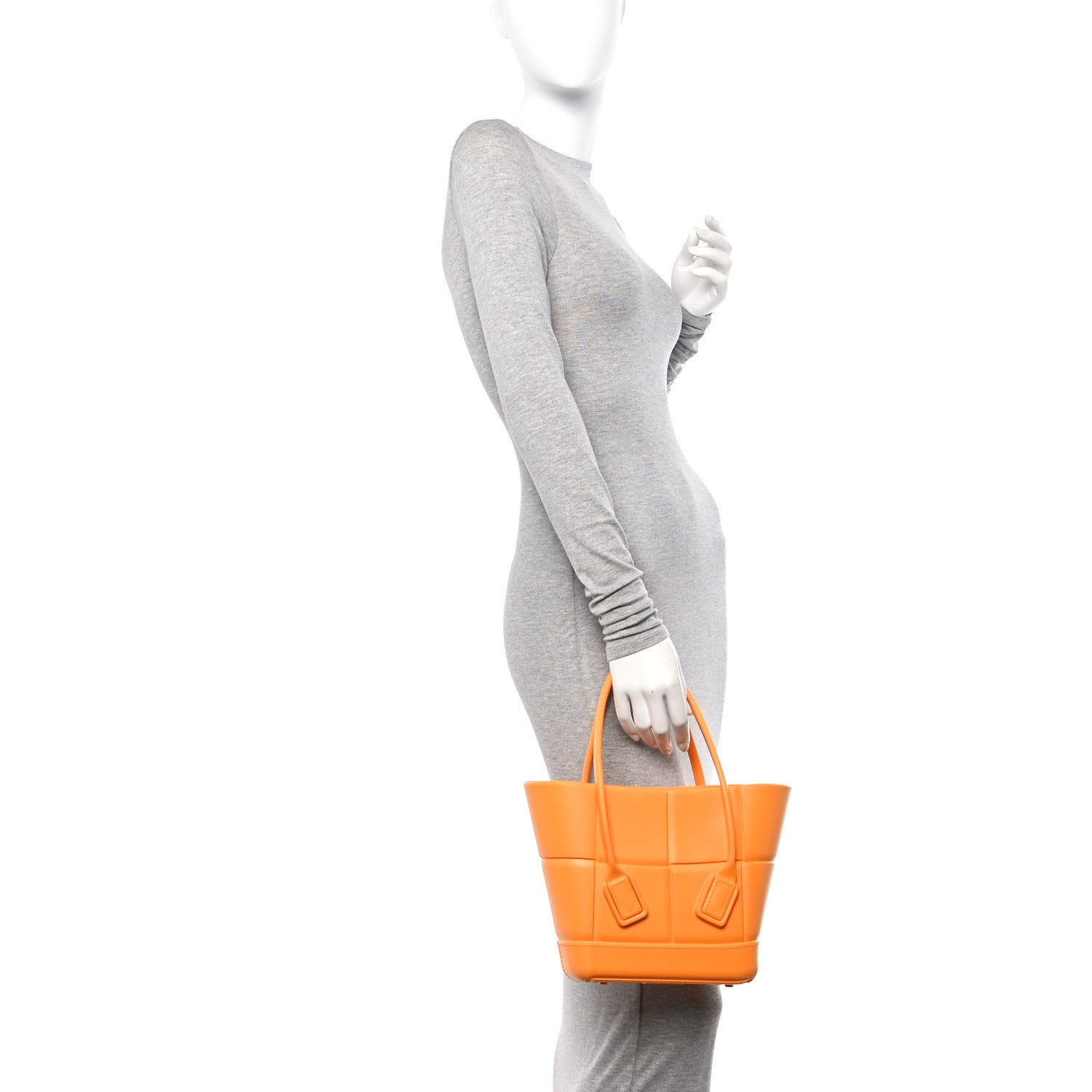 Bottega Veneta Rubber Maxi Intrecciato Mini Arco Tangerine 2 of 10
