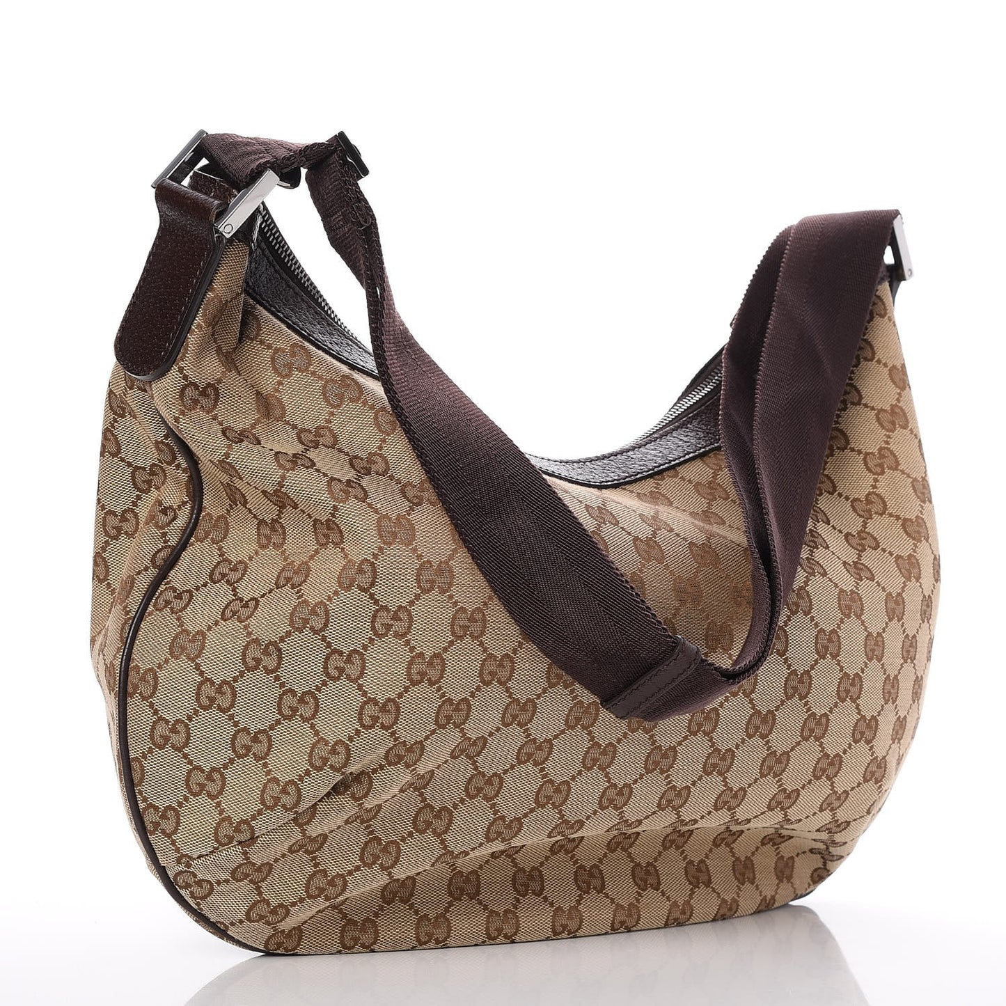 Monogram Medium Half Moon Hobo Dark Brown