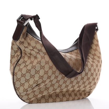 Gucci Monogram Medium Half Moon Hobo Dark Brown 3 of 7