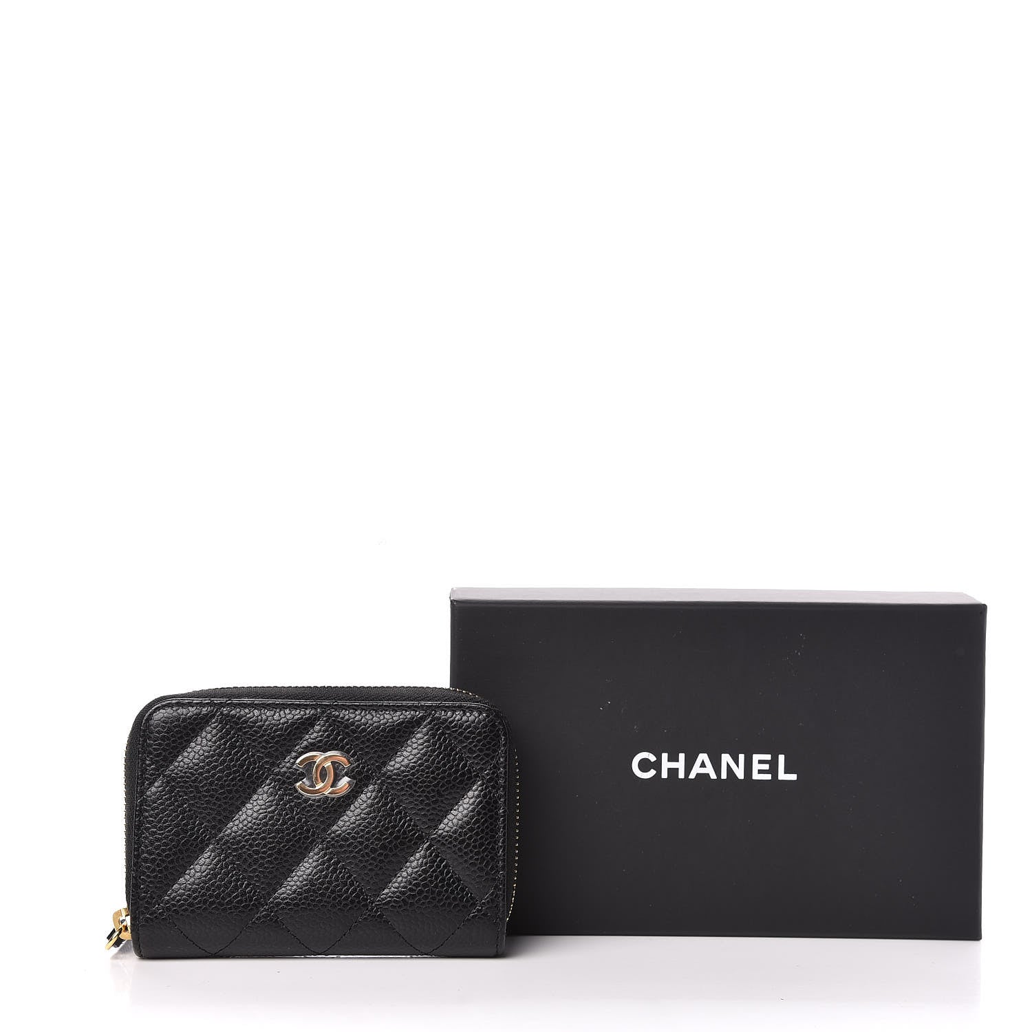 Chanel Caviar Quilted Zip Coin Purse Black 8 of 8