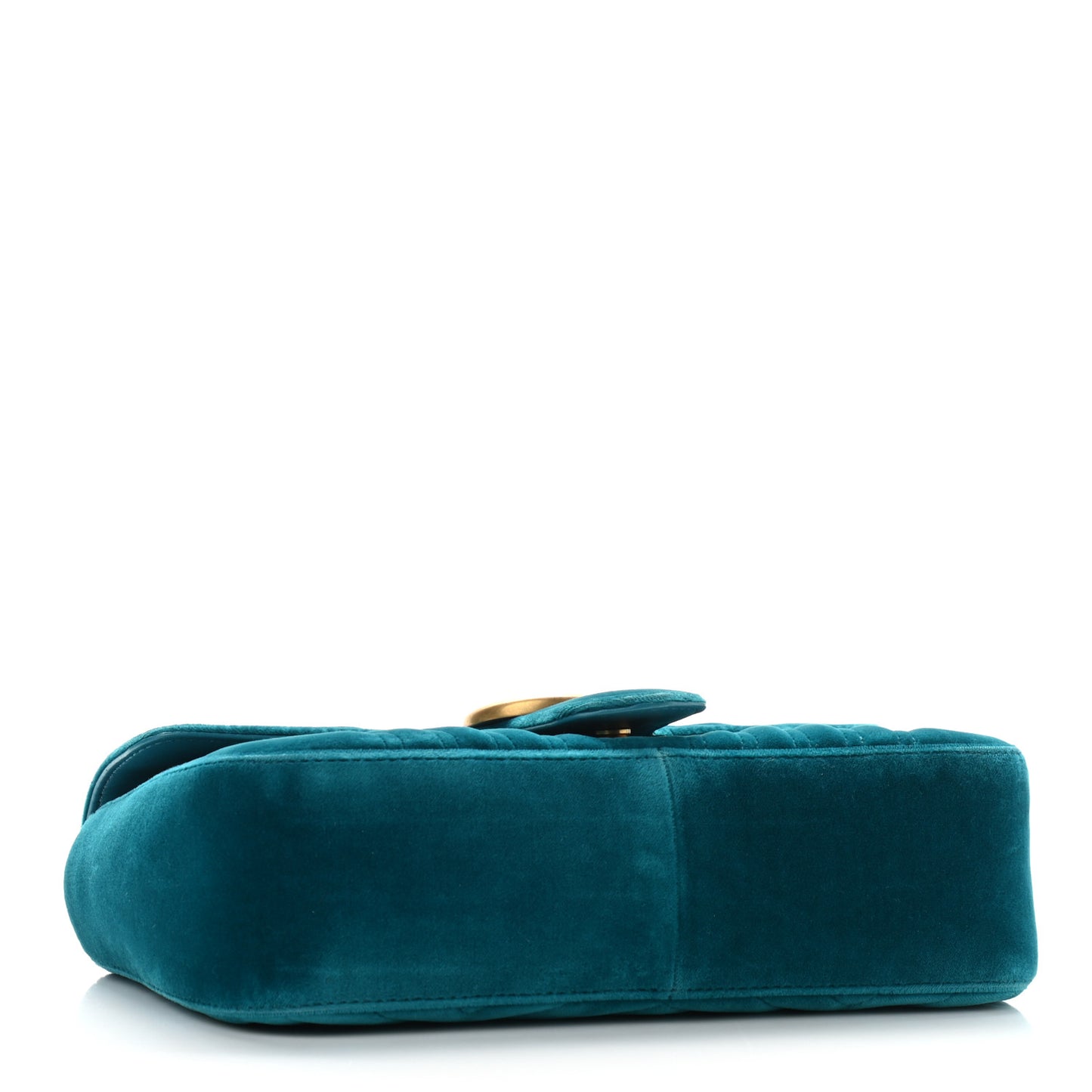 Velvet Matelasse Small GG Marmont Shoulder Bag Pavone Cyan