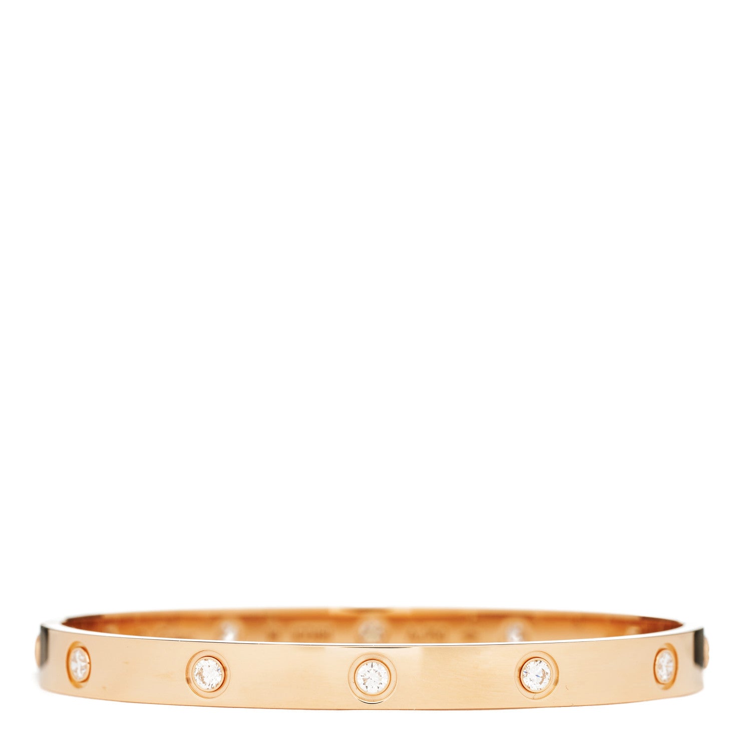 Cartier 18K Pink Gold 10 Diamond LOVE Bracelet 18 2 of 5