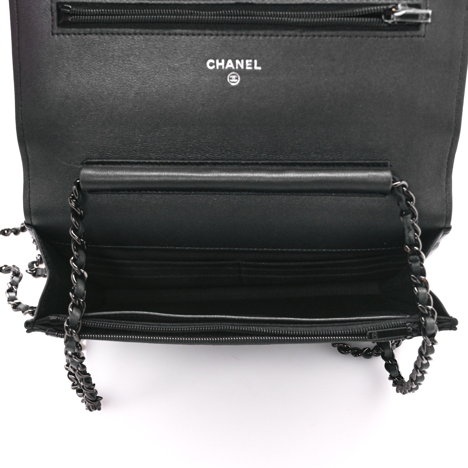 Chanel Lambskin Quilted Wallet On Chain WOC So Black 5 of 15