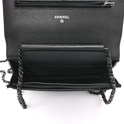 Chanel Lambskin Quilted Wallet On Chain WOC So Black 5 of 15