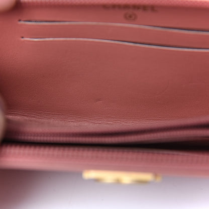 Chanel Caviar Quilted Boy Small Zip Around Wallet Pink 13 of 14