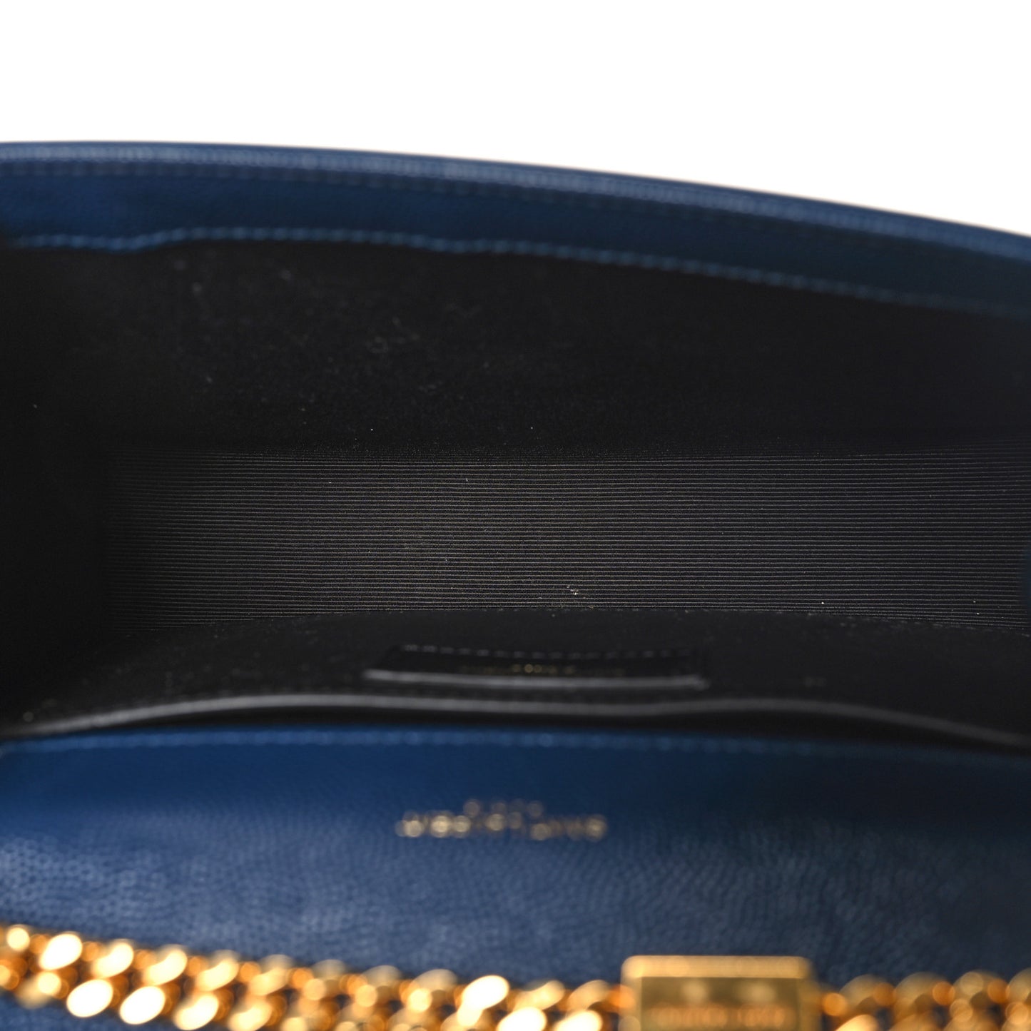 Grain De Poudre Small Classic Monogram Kate Satchel Denim Blue