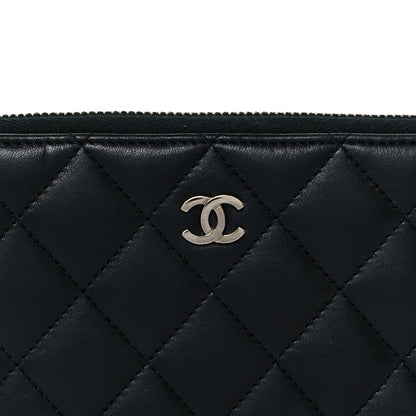 Chanel Lambskin Quilted Medium Zip Around Wallet Black 9 of 9