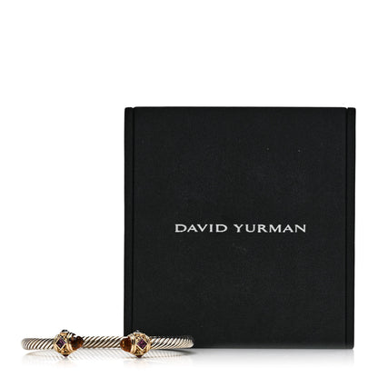 David Yurman Sterling Silver 14K Yellow Gold Citrine Amethyst Rhodolite Garnet 5mm Cable Renaissance Bracelet 4 of 4