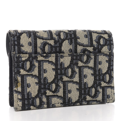 Christian Dior Oblique Saddle Card Holder Blue 3 of 8