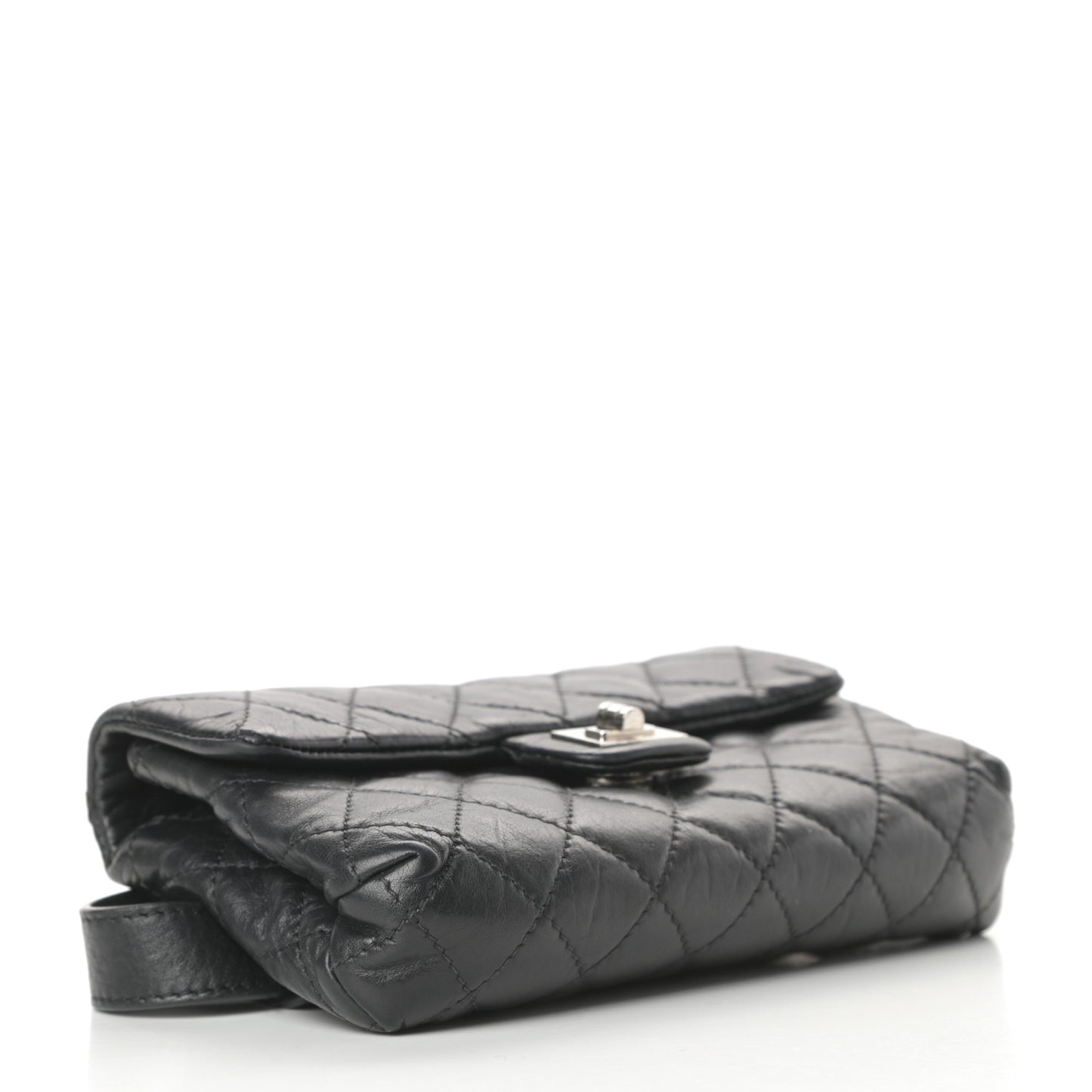 Calfskin Quilted 2.55 Reissue Flap Belt Bag Clutch Black
