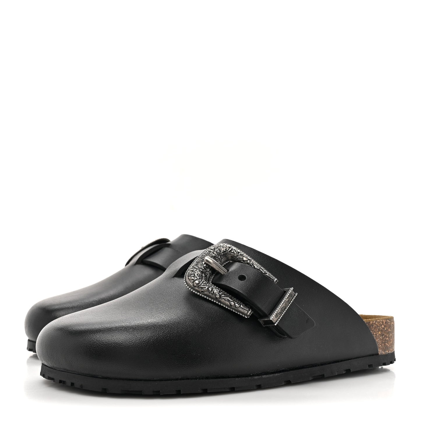 Calfskin Buckle Jimmy Clog 36.5 Black