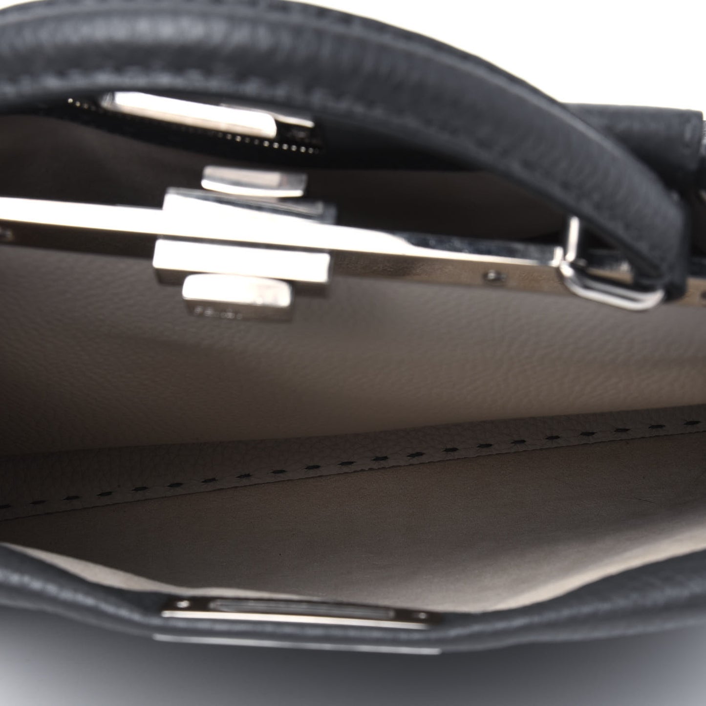 Cuoio Romano Selleria Bi-Color Medium Peekaboo Iconic Satchel Asfalto Latte