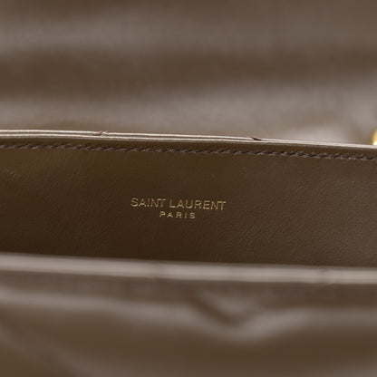 Saint Laurent Calfskin Y Quilted Monogram Medium Loulou Chain Satchel Soil Brown 7 of 12