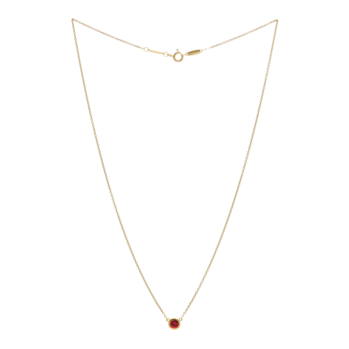 18K Yellow Gold Ruby Elsa Peretti Color By The Yard Pendant Necklace
