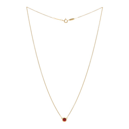 Tiffany 18K Yellow Gold Ruby Elsa Peretti Color By The Yard Pendant Necklace 2 of 3