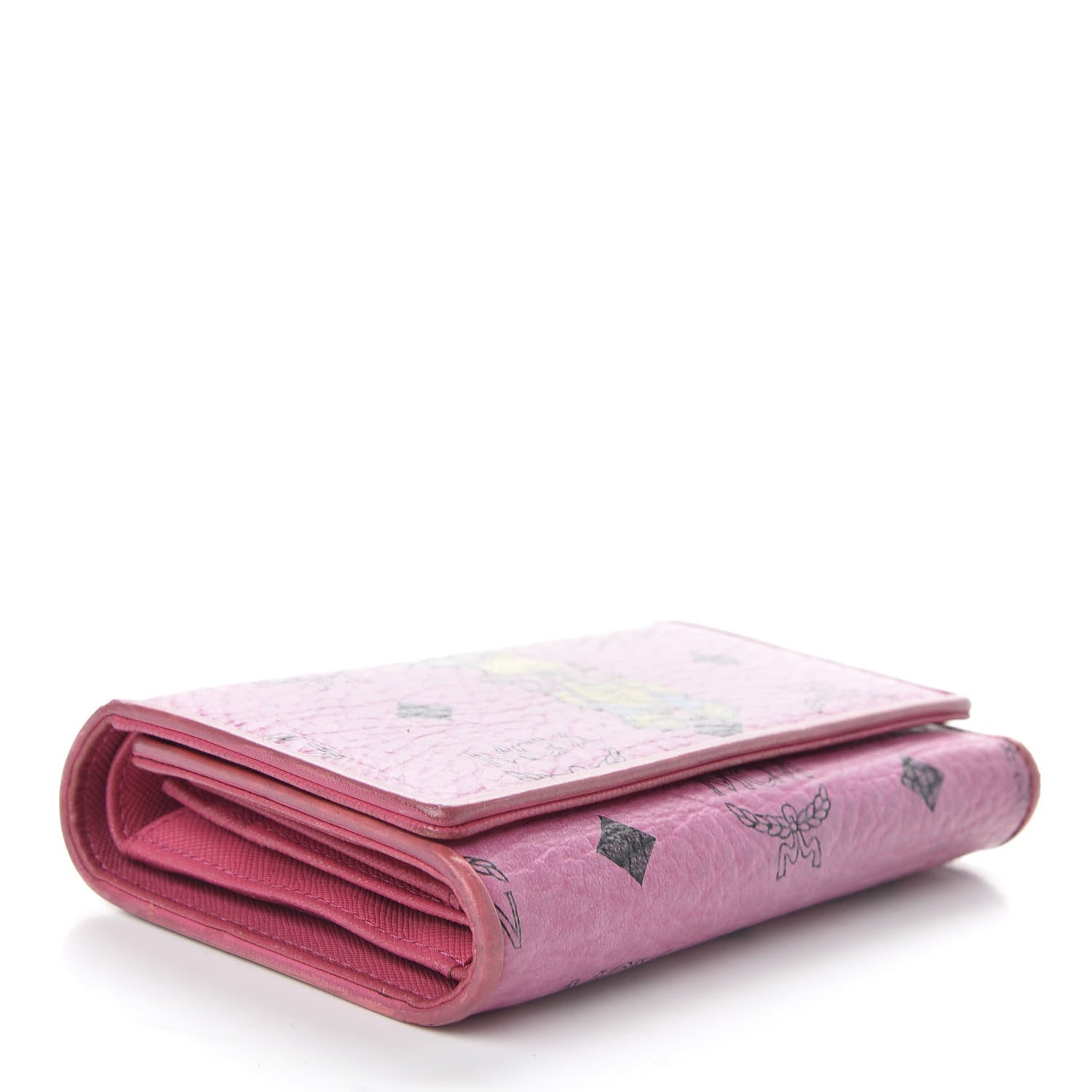 MCM Visetos Rabbit Tri-Fold Wallet Pink 4 of 6