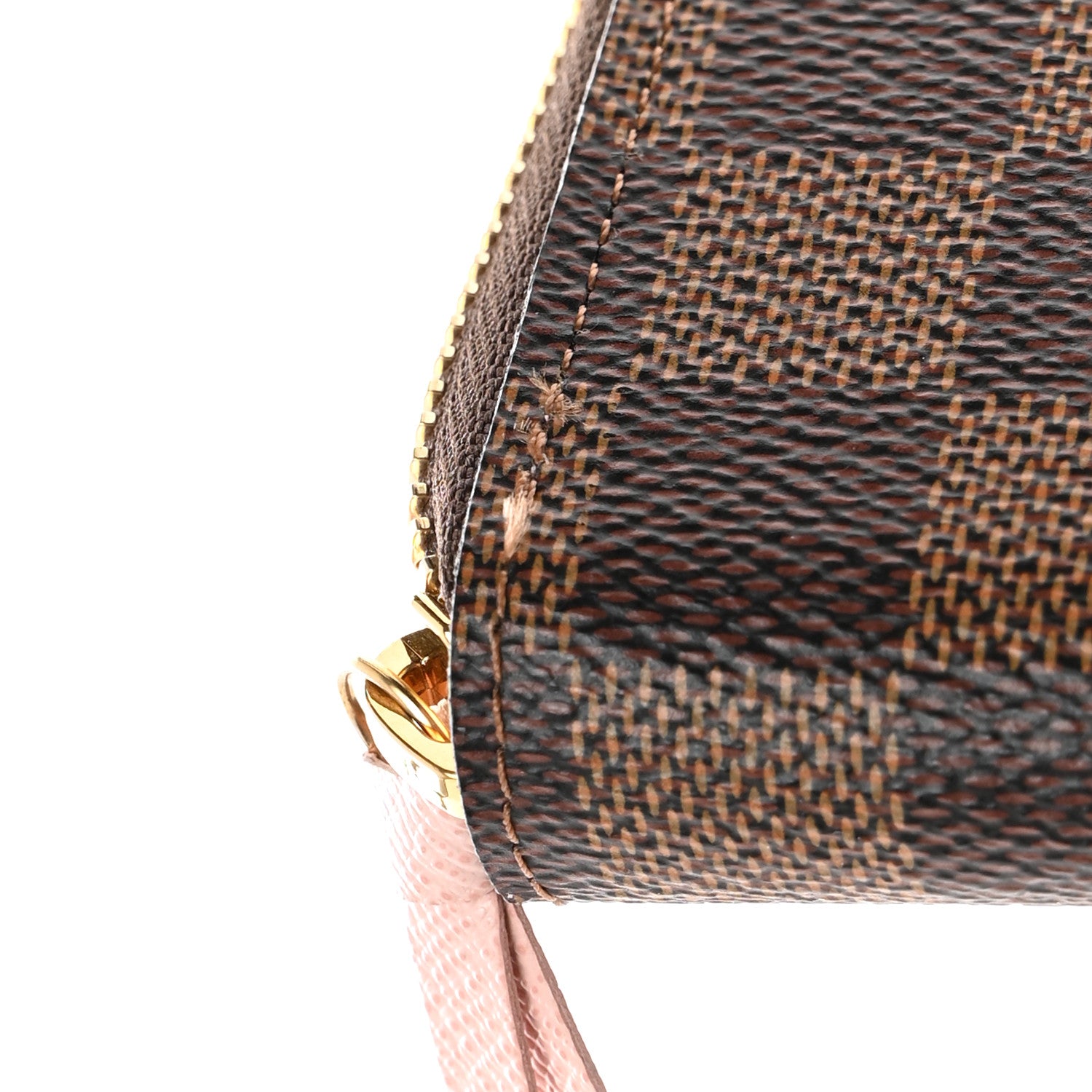 Louis Vuitton Damier Ebene Clemence Wallet Rose Ballerine 8 of 9