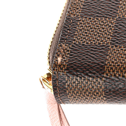 Louis Vuitton Damier Ebene Clemence Wallet Rose Ballerine 8 of 9
