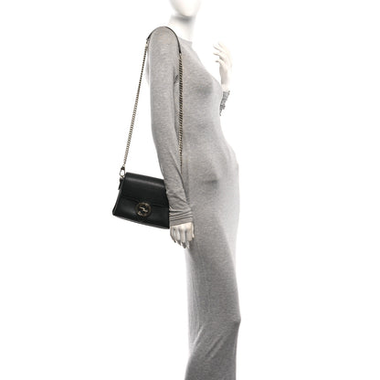 Gucci Dollar Calfskin Interlocking G Crossbody Bag Black 2 of 10