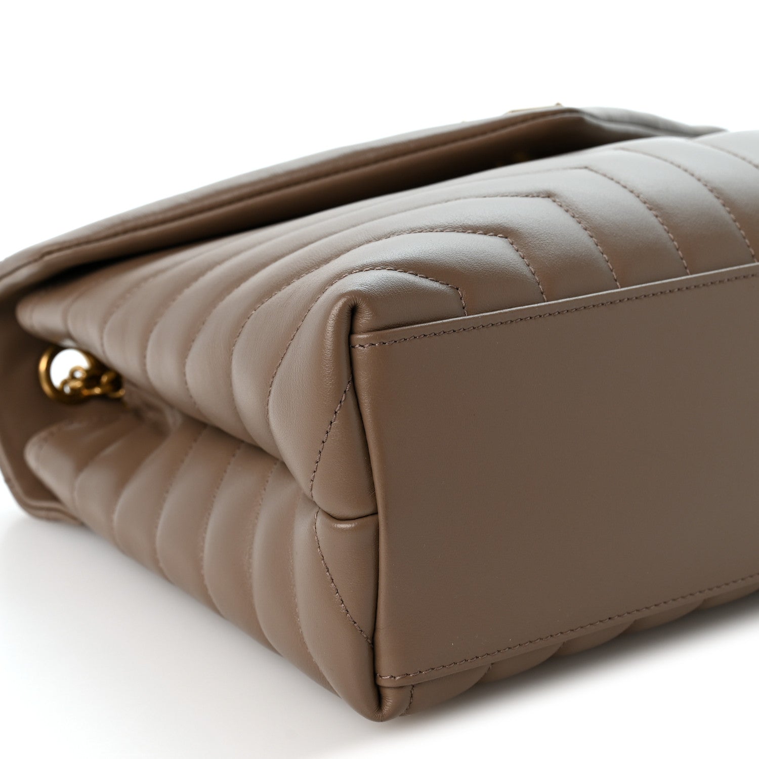 Saint Laurent Calfskin Y Quilted Monogram Medium Loulou Chain Satchel Dark Beige 9 of 11