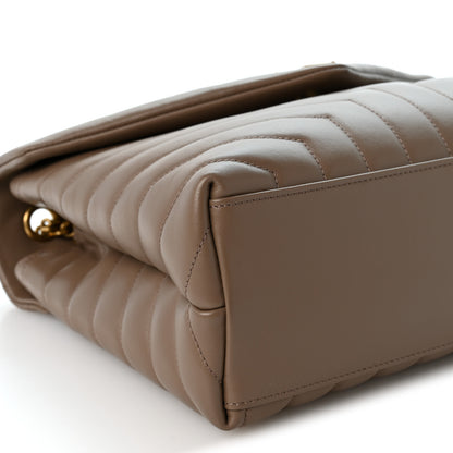 Saint Laurent Calfskin Y Quilted Monogram Medium Loulou Chain Satchel Dark Beige 9 of 11