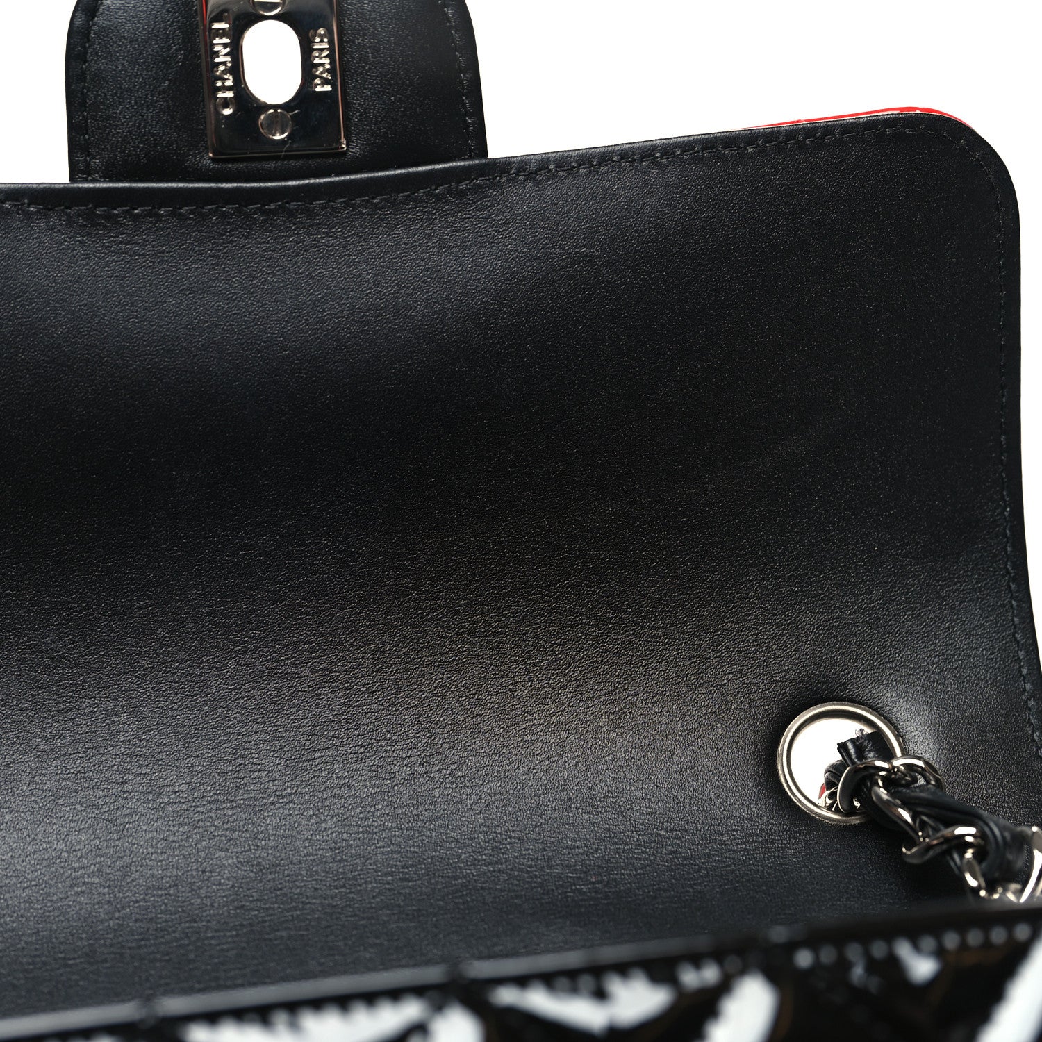 Chanel Patent Calfskin Quilted Bi-Color Mini Rectangular Flap Red Black 11 of 11