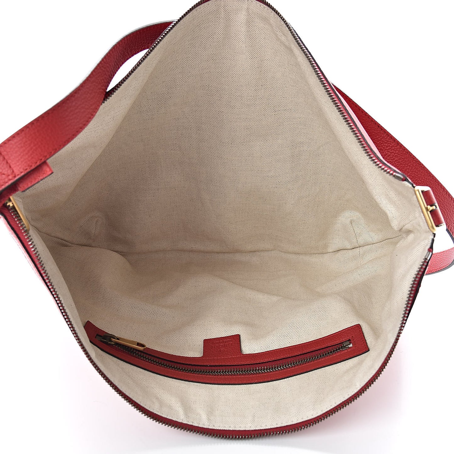 Grained Calfskin Logo Half Moon Hobo Red