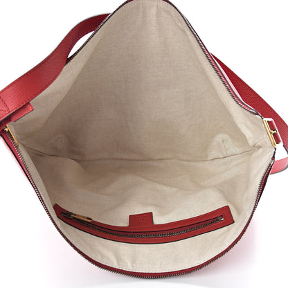 Gucci Grained Calfskin Logo Half Moon Hobo Red 5 of 10