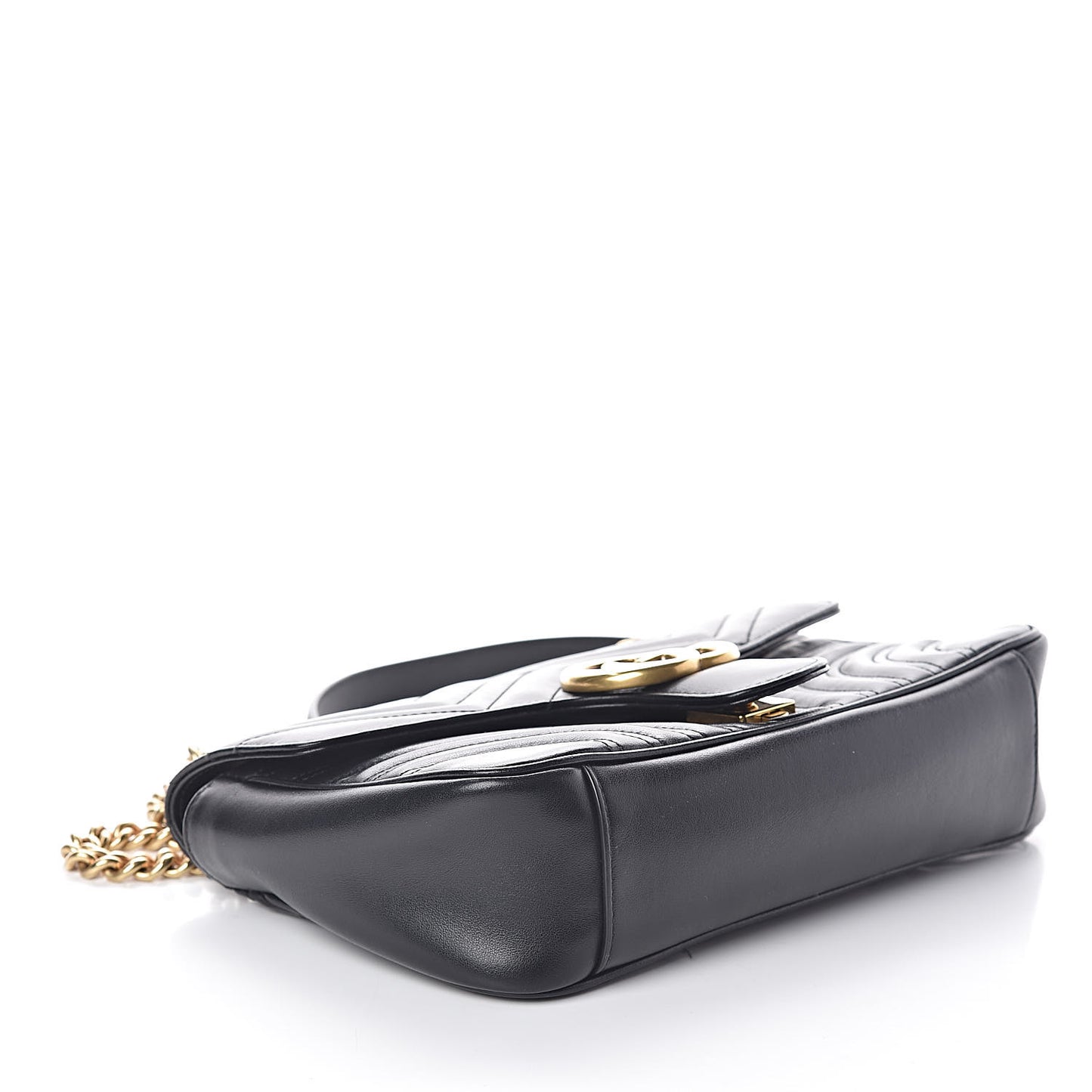 Calfskin Matelasse Small GG Marmont Shoulder Bag Black