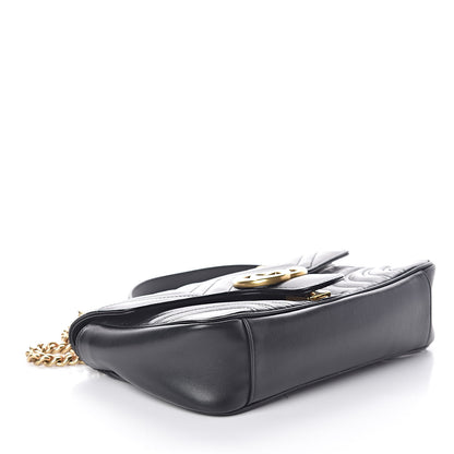Gucci Calfskin Matelasse Small GG Marmont Shoulder Bag Black 4 of 10
