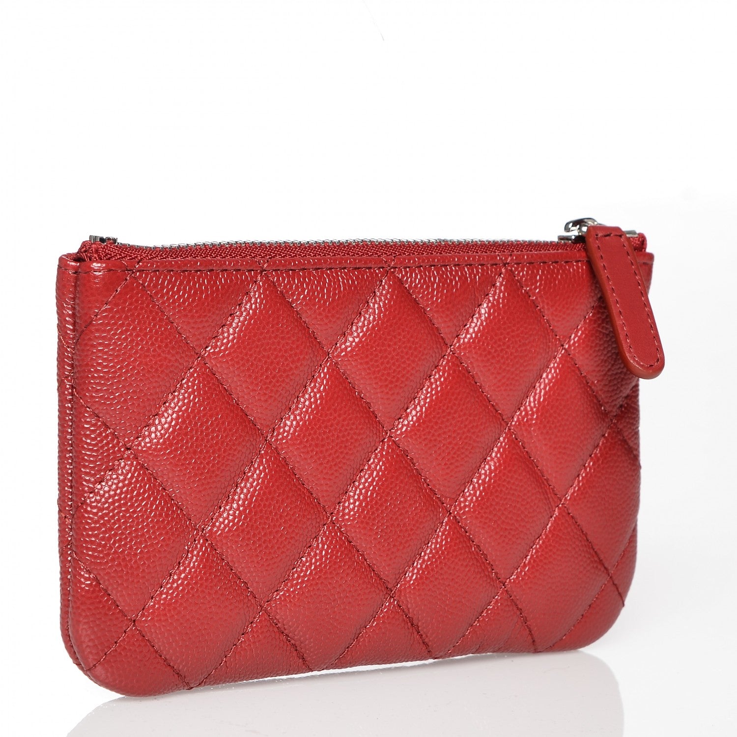 Chanel Caviar Quilted Small Cosmetic Case Dark Red 3 of 7