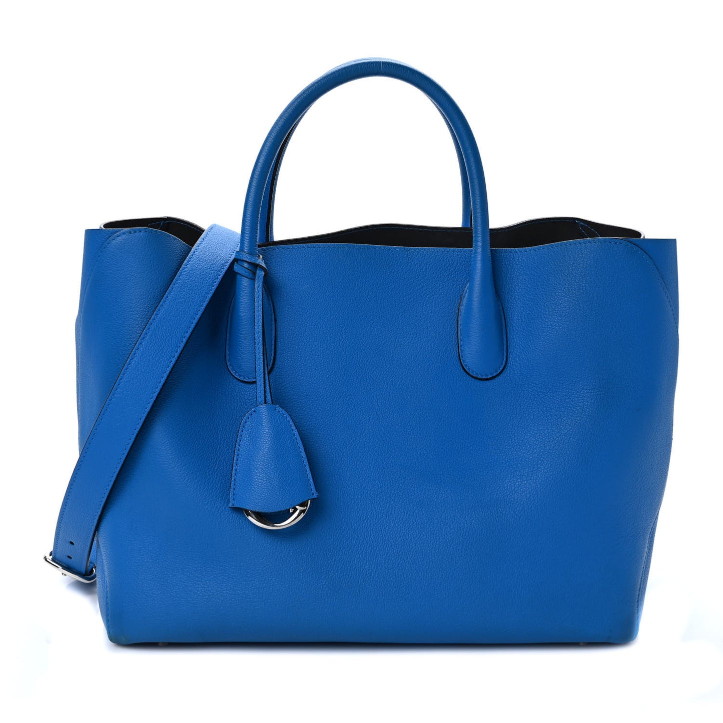 Supple Grained Calfskin Large Open Bar Tote