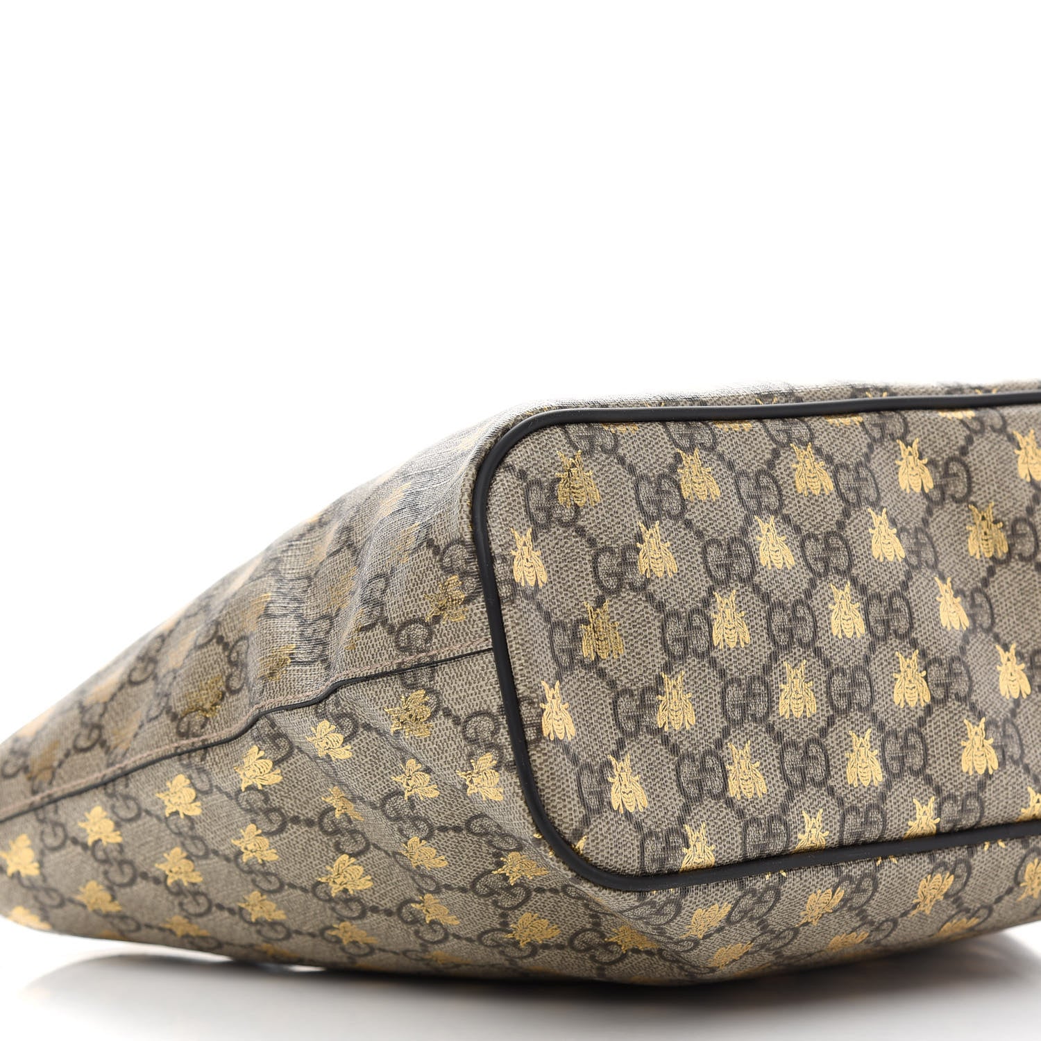 Gucci Soft GG Supreme Monogram Bees Small Crossbody Tote Beige Oro Black 8 of 10