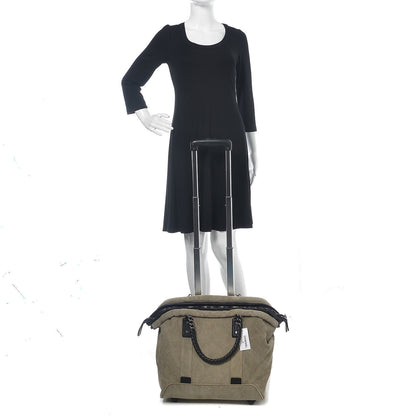 Chanel Washed Toile Calfskin Quilted Trolley Beige Black 2 of 11