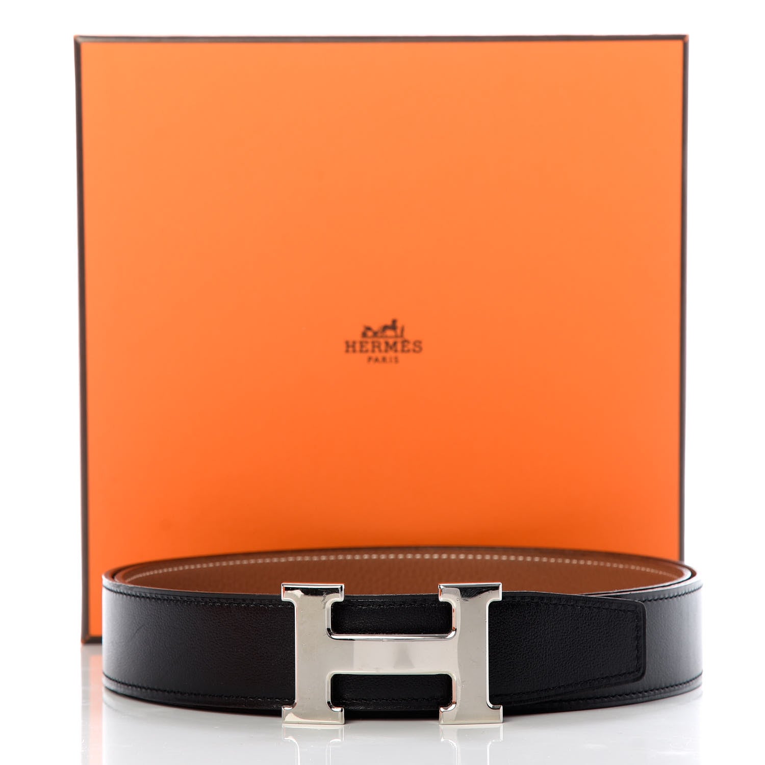 Hermes Box Togo 32mm H Belt 100 Black Gold 6 of 6