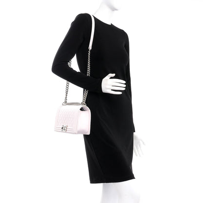 Chanel Caviar Quilted Medium Boy Flap White 2 of 9