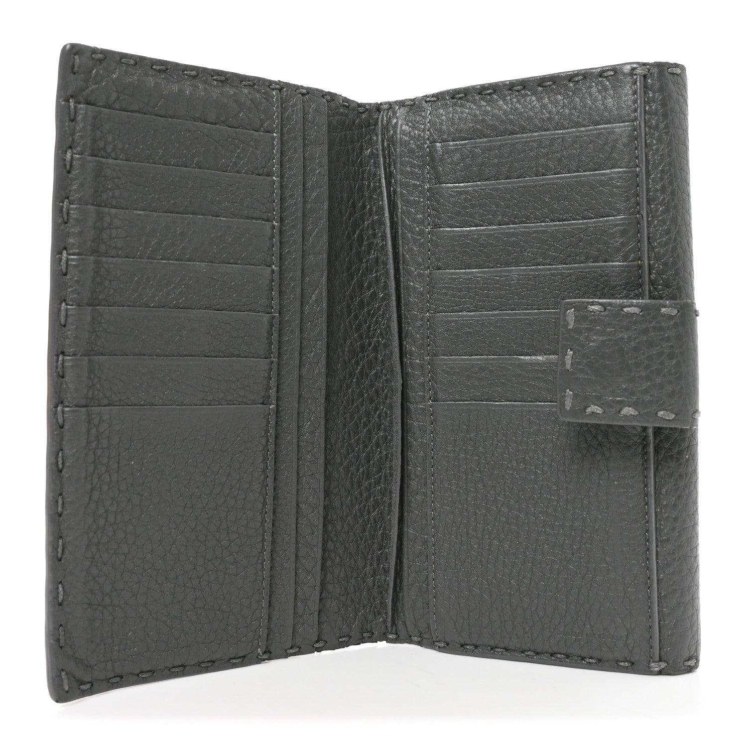 Fendi Cuoio Romano Selleria Peekaboo Continental Wallet Asfalto 5 of 7