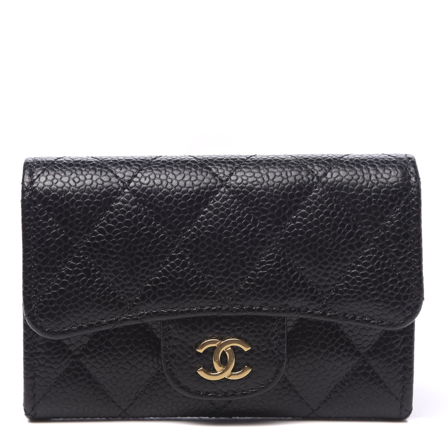 Chanel Caviar Quilted Flap Card Holder Black 1 of 9